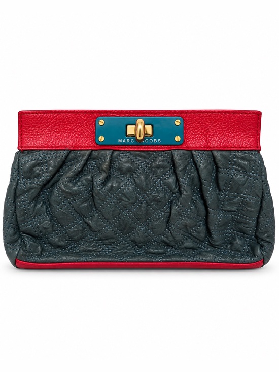 Marc Jacobs Handbags - New RARE vintage Marc Jacobs Color-Block Quilted Leather Clutch